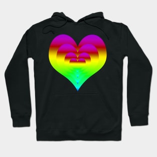 Rainbow Gradient Nested Hearts color pallet 4 Hoodie